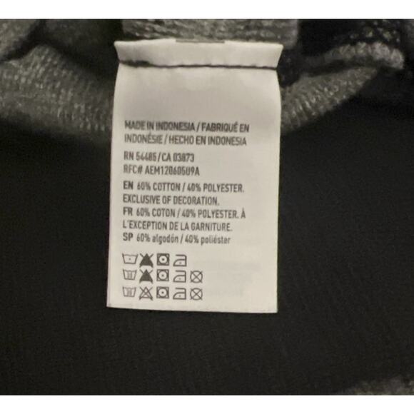 American Eagle Outfitters Thermal Shirt Men XL Gray Black Logo Crew Neck Y2K - Picture 9 of 9